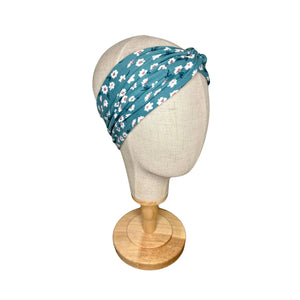 Blue Daises Twist Headband