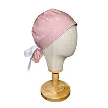 Load image into Gallery viewer, Pink &amp; White Ponytail Scrub Cap
