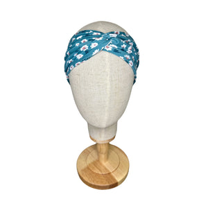 Blue Daises Twist Headband